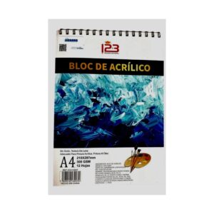 Block de Acrílico 12 Hojas 21cm X 30cm 300g Empastado A4