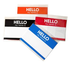 50 Stickers Hello My Name Is Colores Diferentes 15 X 10 Cm