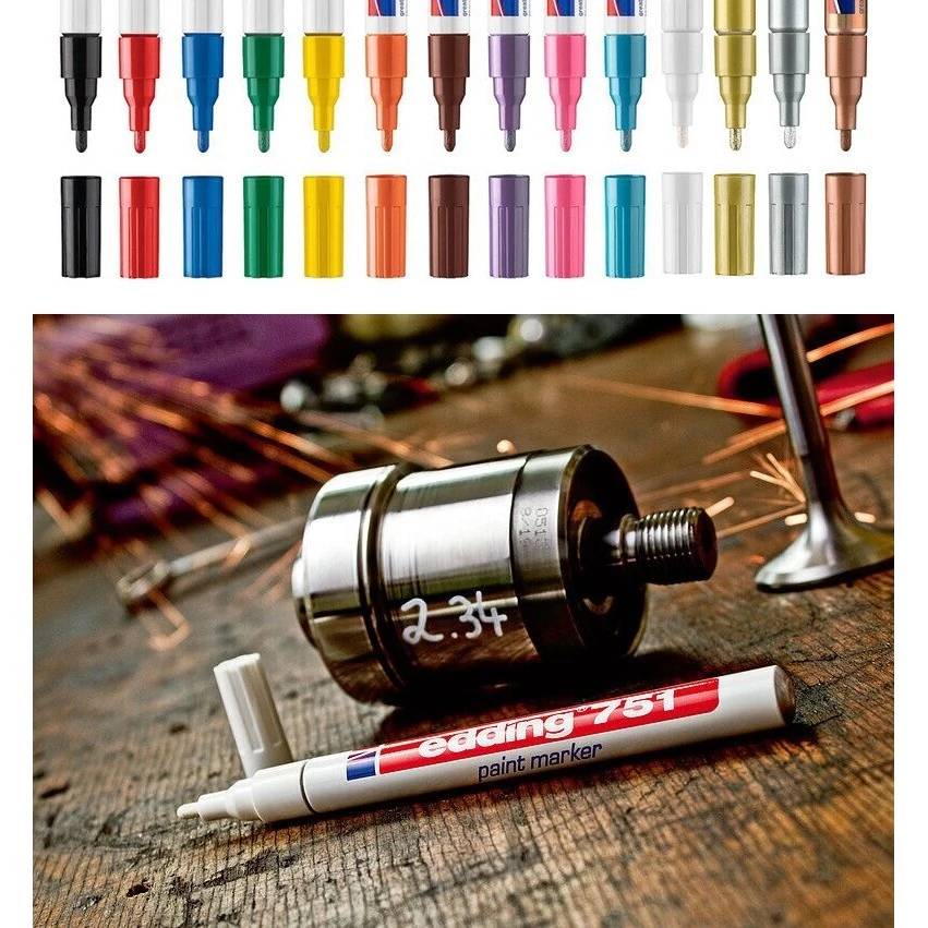 Marcador Tinta Brillante 1-2mm Edding 751 Gloss Paint Marker - Image 3