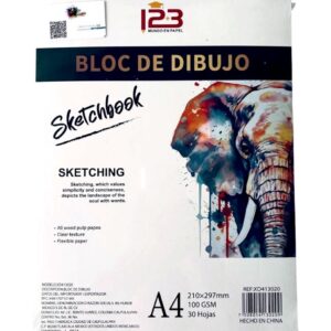 Block De Dibujo 10 Hojas 21cm X 30cm 100g Empastado A4