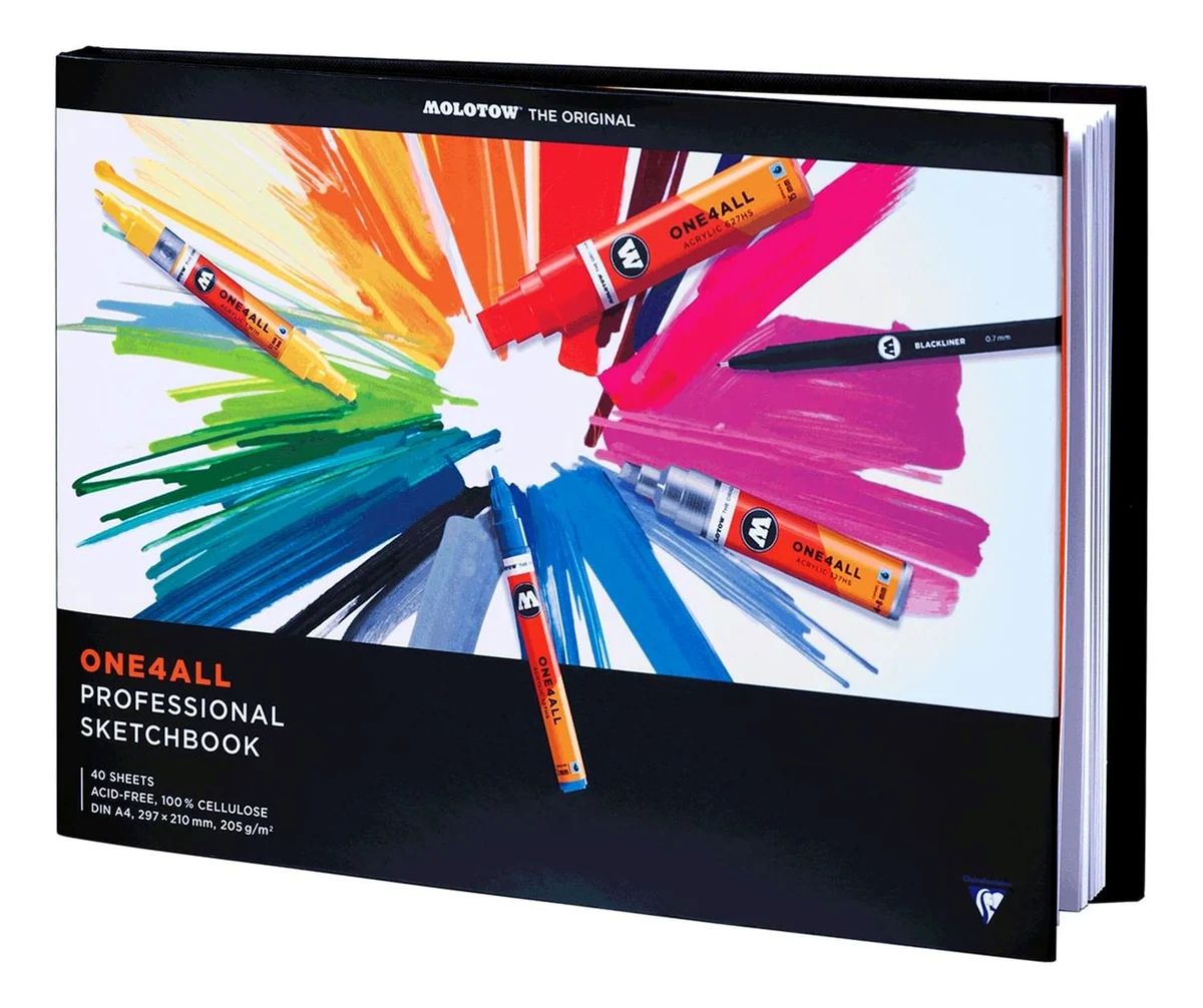 Molotow One4all Profesional Sketchbook 205g80p A4 Pasta Dura Horizontal